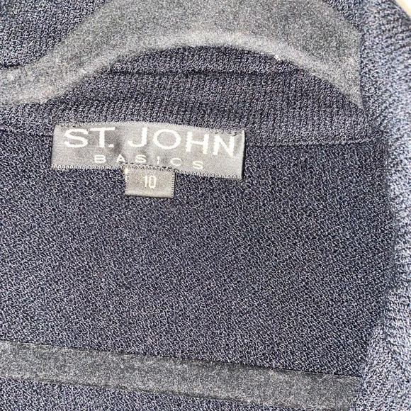 ST John Basics Santana black knit blazer with gold buttons size 10 - Picture 2 of 8
